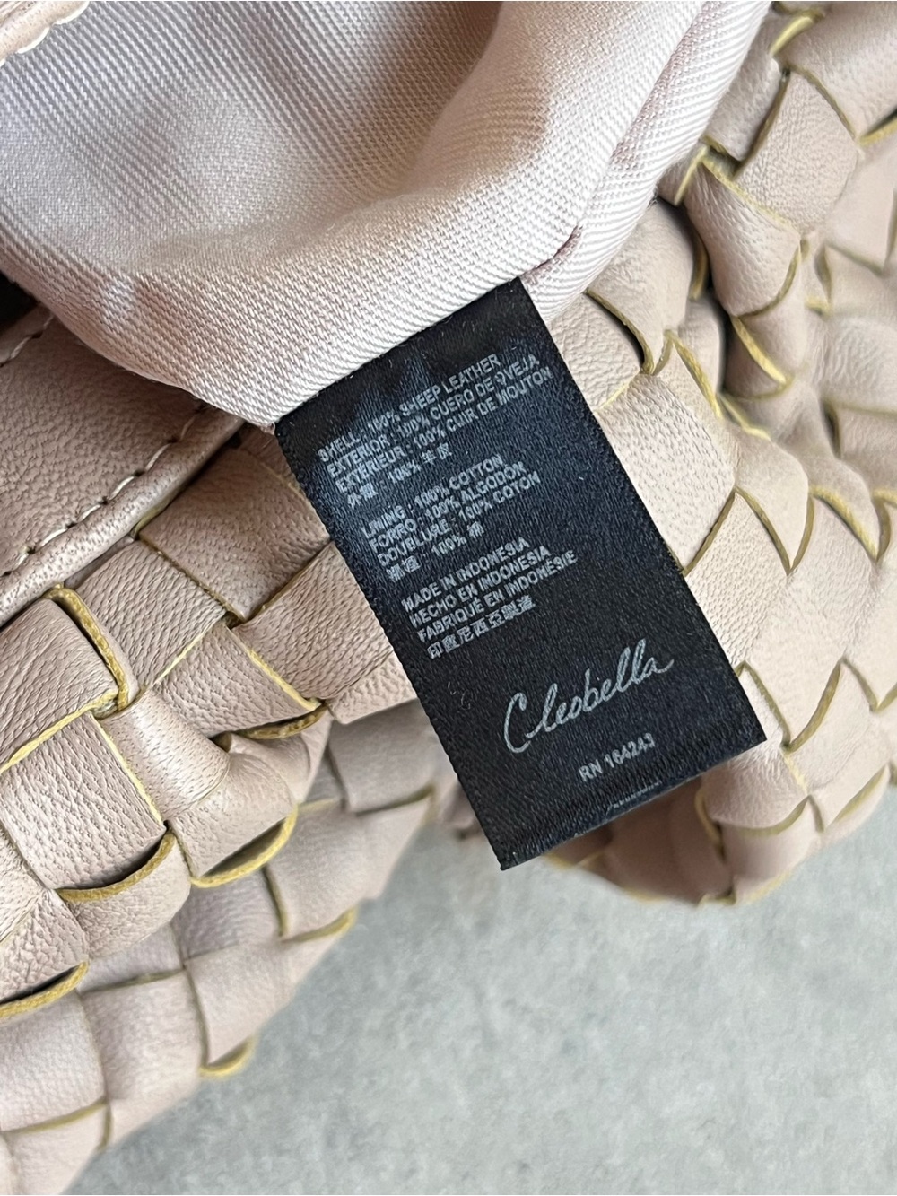 NWT Cleobella Gigi tan leather woven clutch - Picture 7 of 8